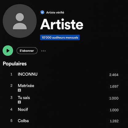 Boost Spotify - 10K auditeurs  🚀